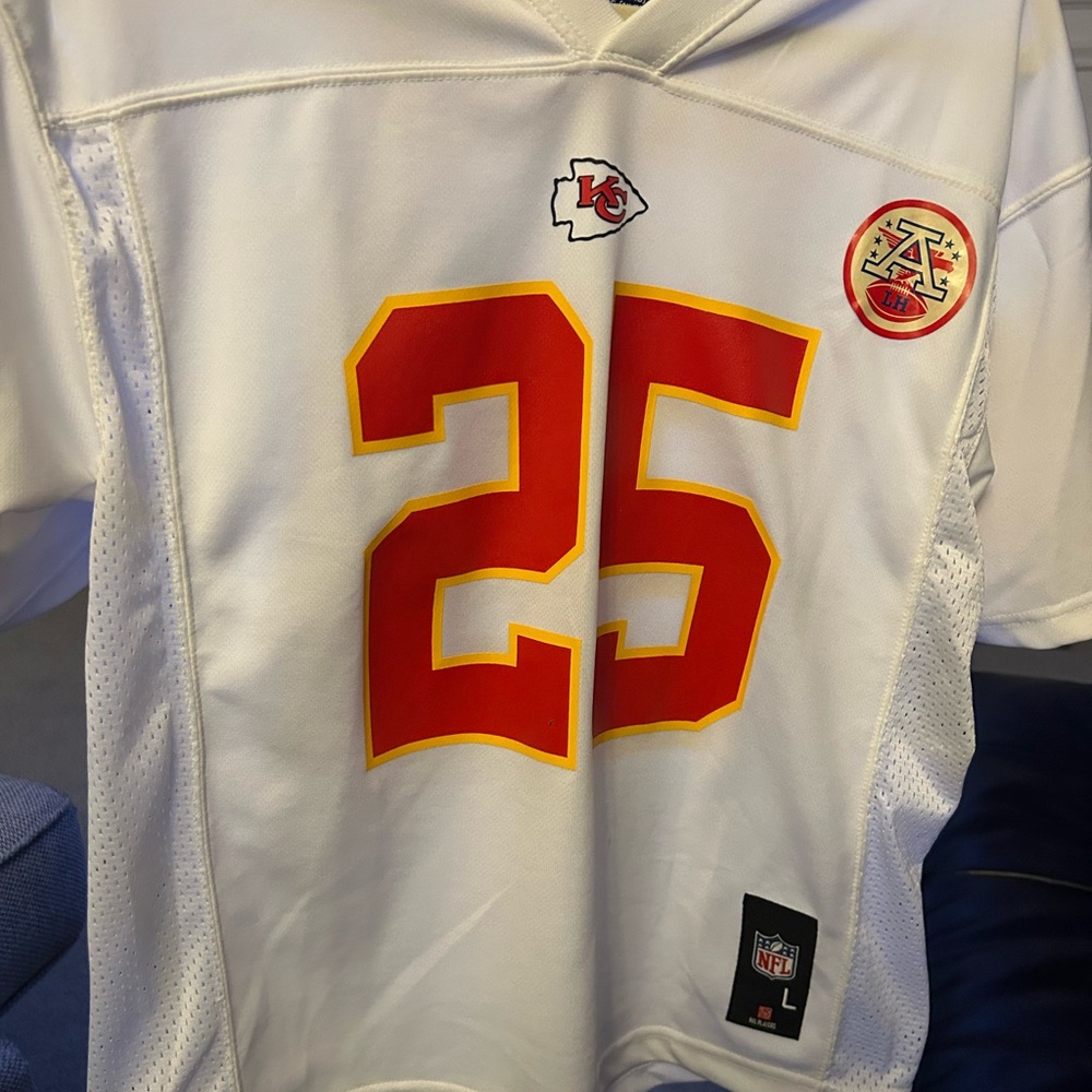 NFL White Jersey with Black Patch